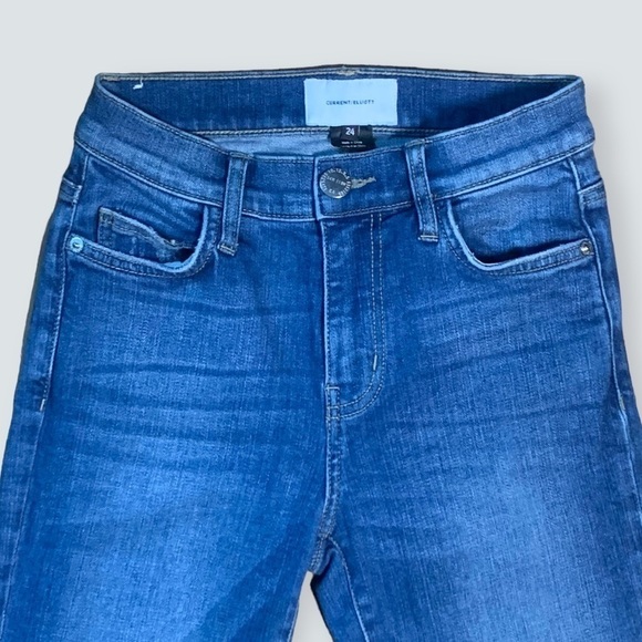 CURRENT/ELLIOTT Women’s Jeans Size 24 Slim Straight Blue Distressed - Picture 7 of 11
